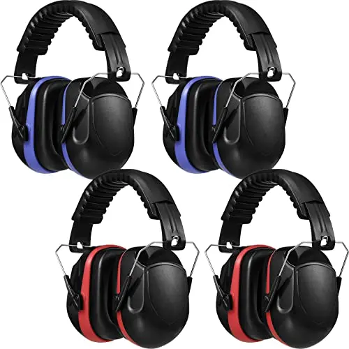 Yunsailing 4-pack of red and blue foldable noise reduction ear muffs