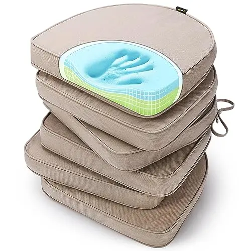 SUNROX set of six reversible gel memory foam chair cushion pads