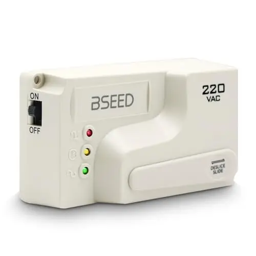 BSEED adjustable voltage surge protector with three outlets.