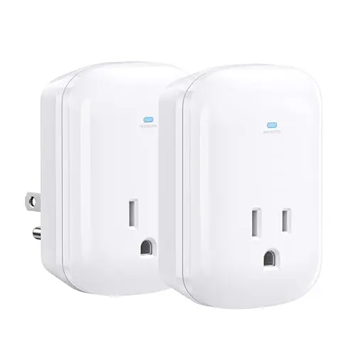 Two compact white Cable Matters single outlet wall surge protectors
