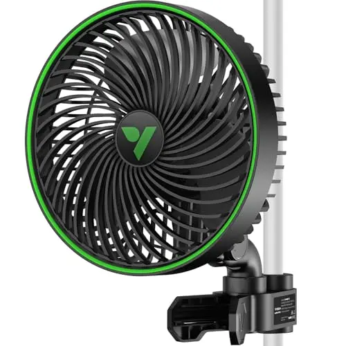 VIVOSUN AeroWave E6 Gen2 smart WiFi clip fan in black