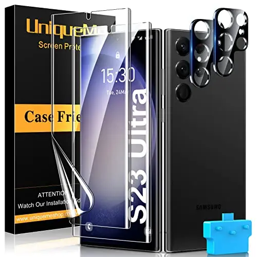 UniqueMe Flexible TPU Screen and Camera Lens Protector kit for Galaxy S23 Ultra