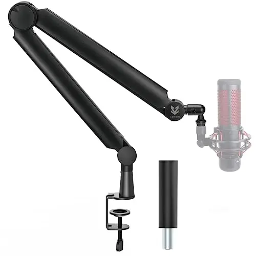 Sensic SA-30 black microphone boom arm with integrated cable channels on a desk