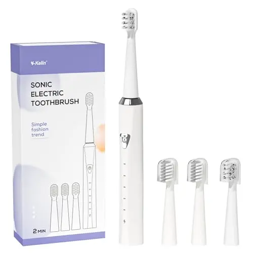 Y-Kelin white electric toothbrush for braces with V-shaped brush heads