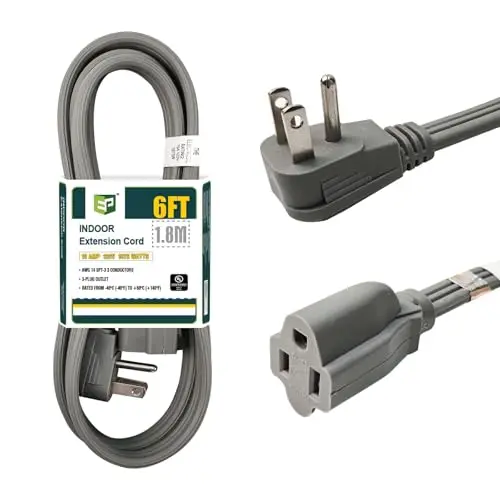 EP 6-foot grey flat plug extension cord for major appliances