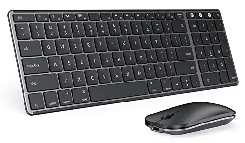 seenda space gray wireless keyboard and mouse with slim metallic finish