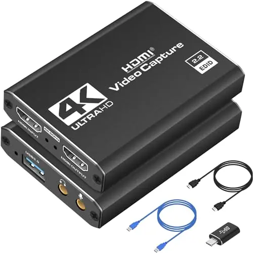 Dcyfol 4K HDMI to USB 3.0 capture card for gaming and streaming