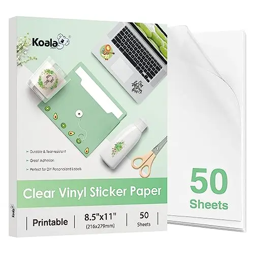 KOALA PAPER 95% clear printable vinyl sticker paper sheets