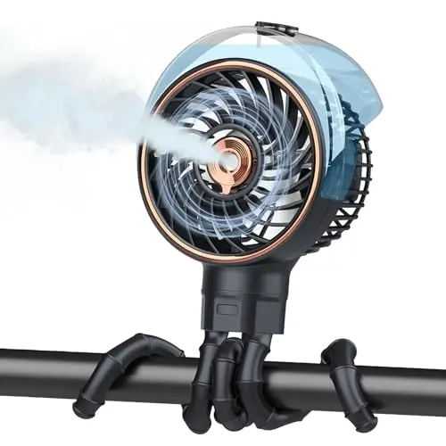 Ausic stroller fan with misting and detachable metal tripod
