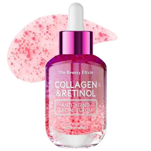The Beauty Elixir Collagen and Retinol serum in elegant bottle