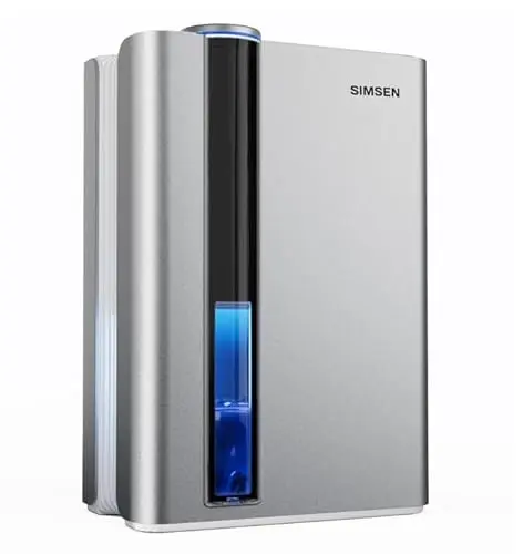 SIMSEN space grey dehumidifier with reusable filter and drain hose