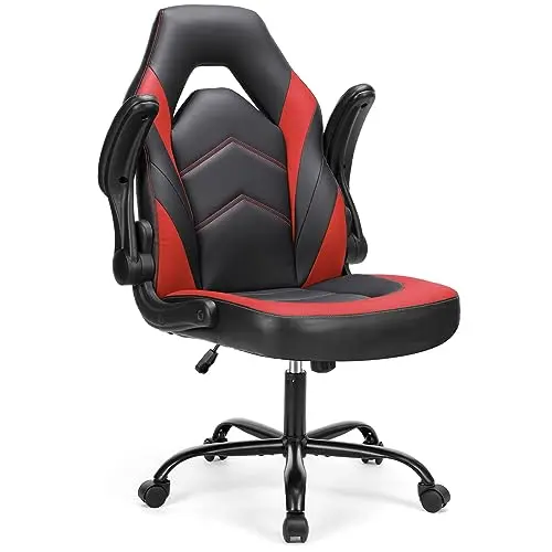 Sweetcrispy ergonomic gaming chair with flip-up armrests for tucking under desks