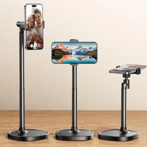 DIMONCOAT tall black phone stand with large weighted base
