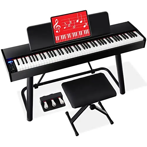 Best Choice Products 88-key weighted digital piano set with stand and stool