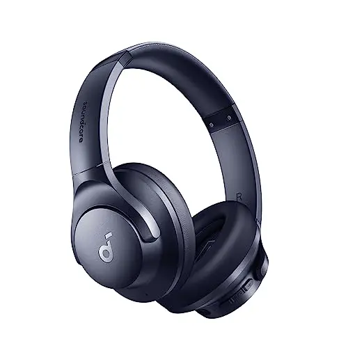 Soundcore Q20i over-ear headphones in blue with hybrid active noise cancellation