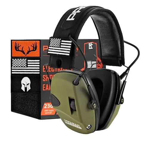 Green PROHEAR 066 electronic shooting earmuffs with amplified microphones