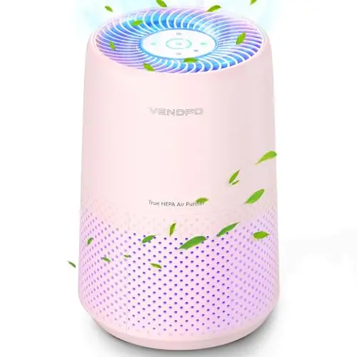 Vendfo compact air purifier in cream pink
