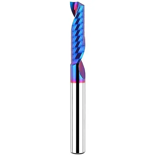 EANOSIC solid carbide single flute end mill with blue coating for acrylic
