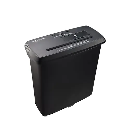 Amazon Basics 8-sheet strip cut paper shredder for home and office