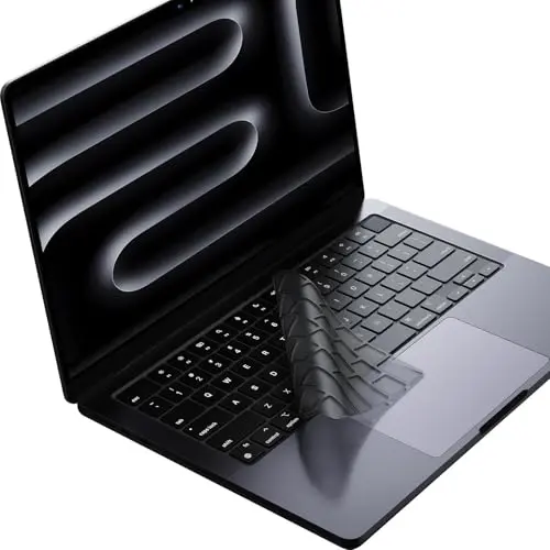 Soonjet translucent tinted keyboard cover on a MacBook Air