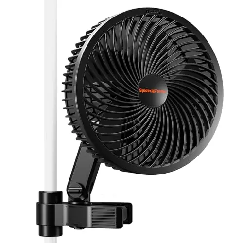Spider Farmer 6-inch black oscillating clip fan for grow tents