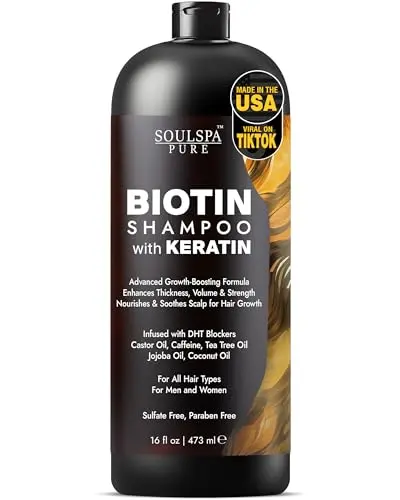 SOULSPA PURE Biotin Shampoo with Keratin bottle