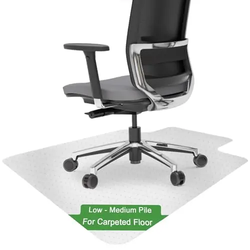 Tonos clear polycarbonate chair mat with lip for low pile carpet