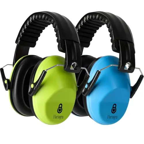 Floriogra green and blue two-pack kids noise cancelling earmuffs