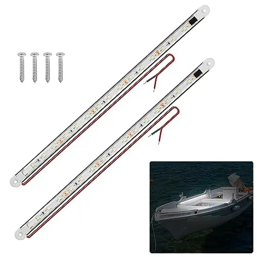 RVZONE 2-pack white LED boat interior courtesy light strips
