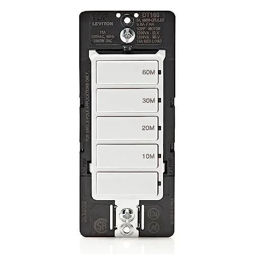 Leviton DT160 timer switch for bathroom fan