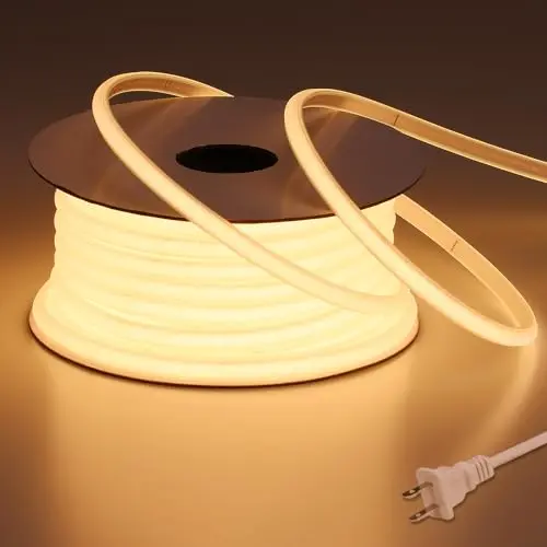 BENLUN 65.6ft warm white high-voltage COB LED rope light