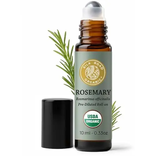 Silk Road Organic USDA Certified Rosemary Essential Oil roll-on bottle