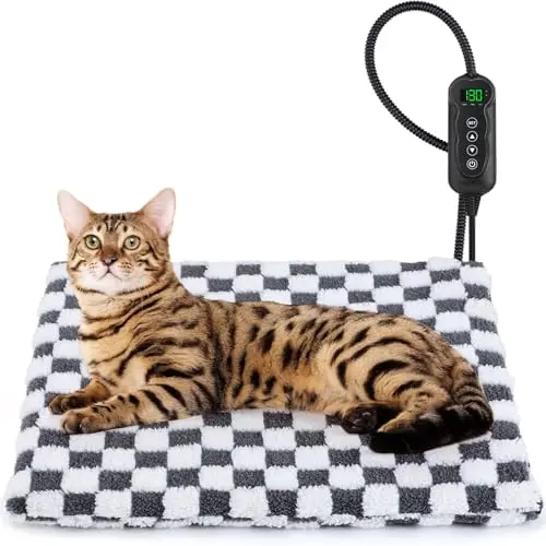 MIXJOY grey heated pet pad with LED controller