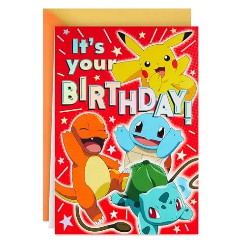 Hallmark Pokemon birthday card with pop-up scene inside
