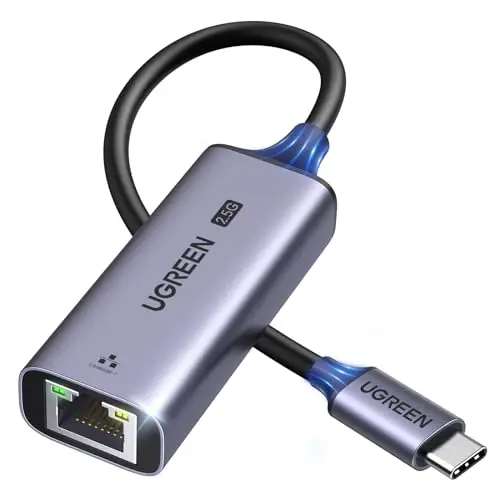 UGREEN USB-C to 2.5 Gigabit Ethernet adapter in space grey aluminum.