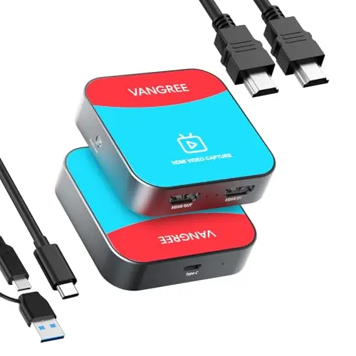 VANGREE red USB-C 3.0 audio video capture card for Nintendo Switch 2