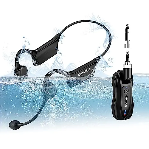 KIMAFUN IP67 waterproof wireless headset microphone with spare mic heads