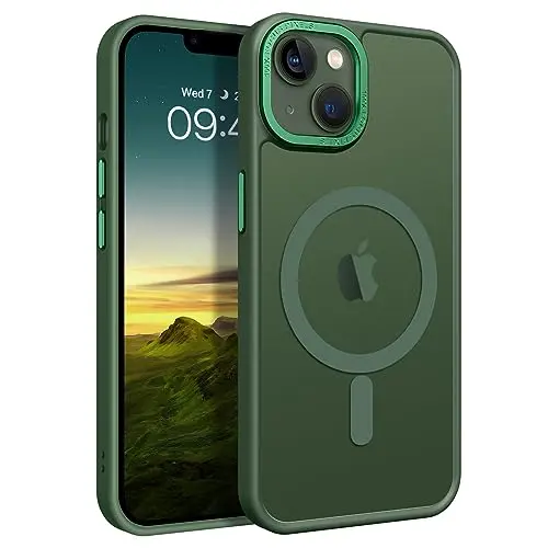 BENTOBEN dark green matte magnetic case for iPhone 13 or 14