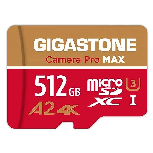 Gigastone 4K Camera Pro MAX 512GB Micro SD card with adapter