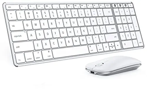 Seenda SKM64-2 ultra-slim wireless keyboard and mouse combo in White Silver