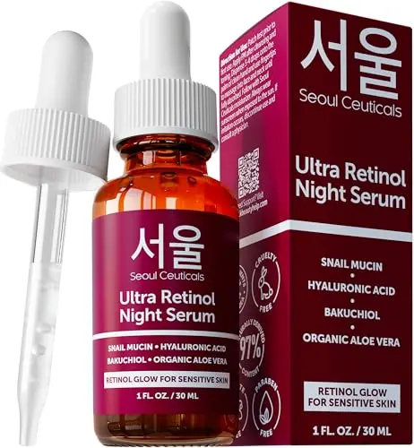 SeoulCeuticals Korean Retinol Night Serum with Snail Mucin