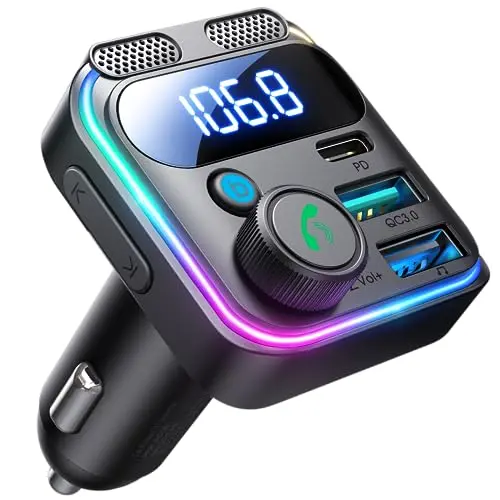 JOYROOM Bluetooth car adapter with LED light bar and high-power charging