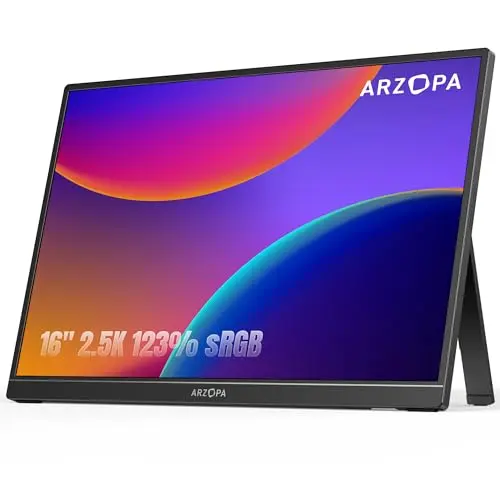 ARZOPA 16-inch 2.5K QHD portable monitor with slim bezels