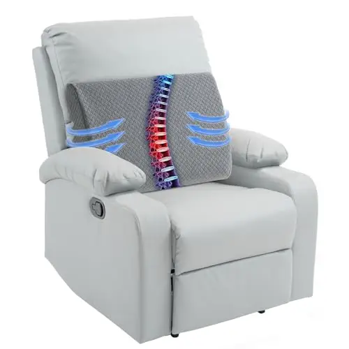HOMBYS memory foam lumbar pillow with adjustable straps on a recliner