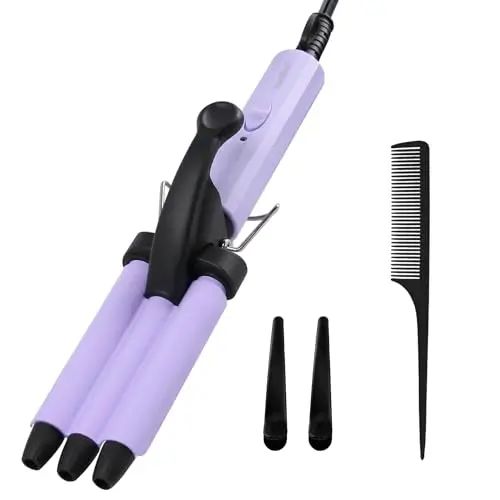 janelove mini hair crimper creating beach waves on short to medium hair