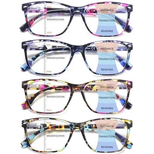 CLASAGA progressive reading glasses with colorful pattern print frames
