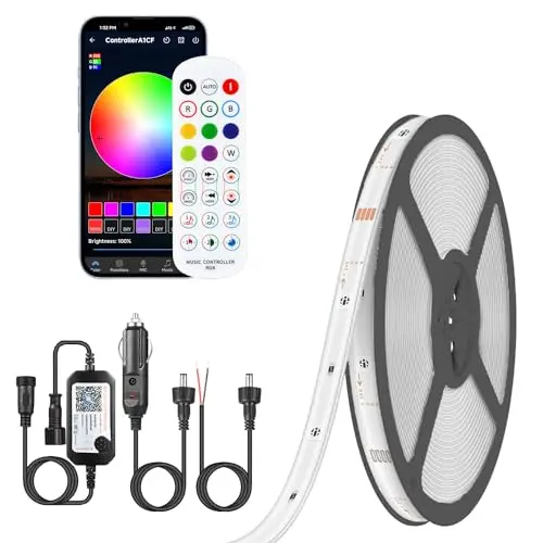 TENDIST 33-foot RGB waterproof LED strip light for boats with remote