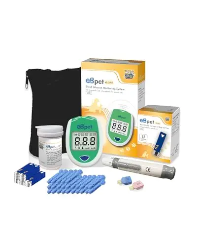 eBmonitor eBpet blood glucose monitor system for dogs and cats with carrying case.