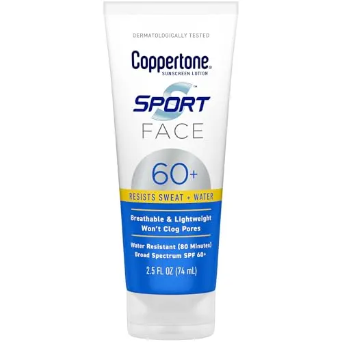Coppertone Sport Face Sunscreen Lotion SPF 60+ travel tube