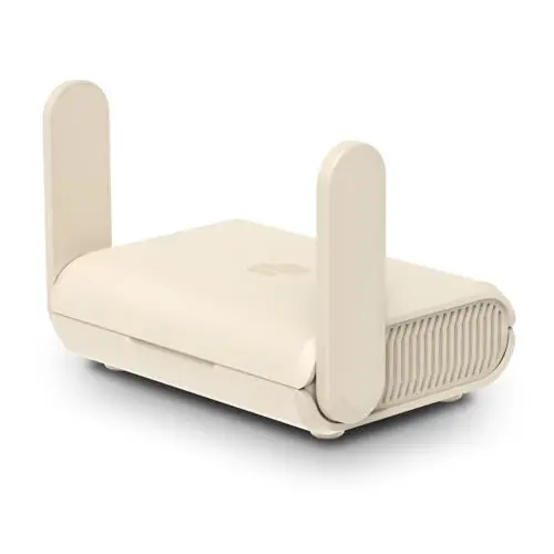 ExpressVPN Aircove Go sand-colored portable Wi-Fi 6 VPN travel router